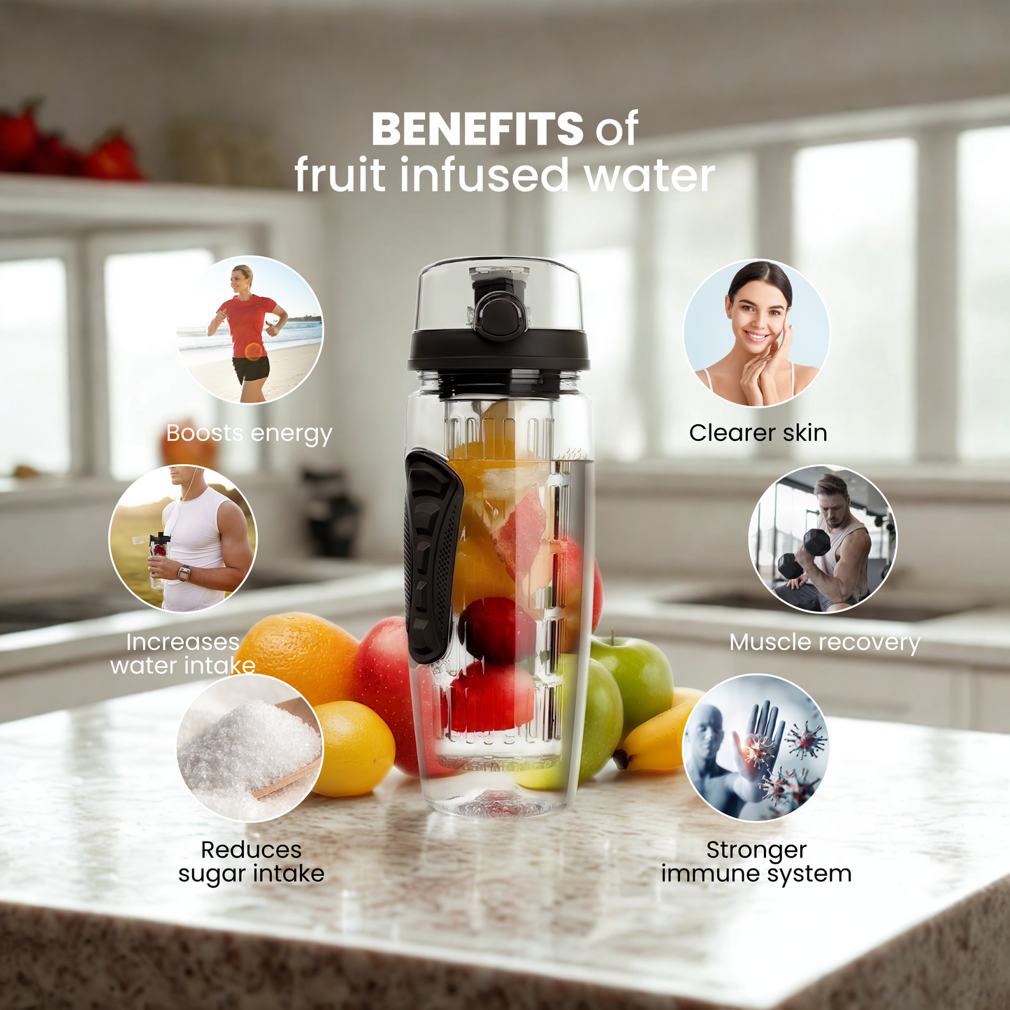 32 oz Fruit Infuser Water Bottle Kit