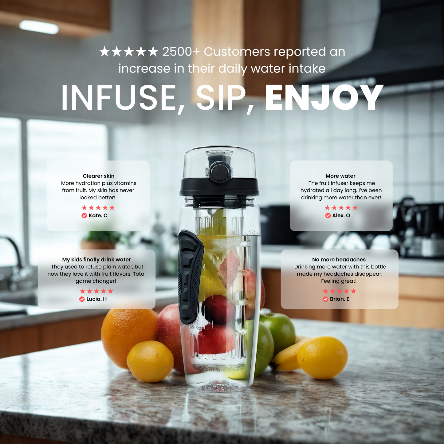 32 oz Fruit Infuser Water Bottle Kit